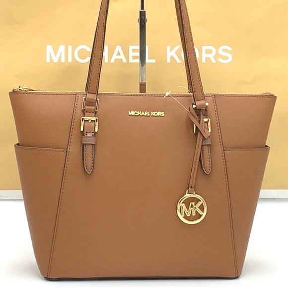 MICHAEL KORS CHARLOTTE LARGE TOP ZIP TOTE BAG LUGGAGE (NWT) - Picture 4 of 11